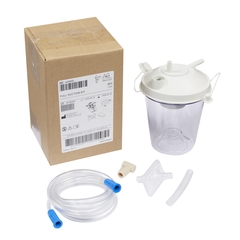 Home Health Medical Equipment Suction Canister Kit 800 cc Float Valve Shut-off, White Lid
