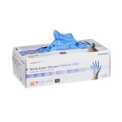 McKesson Exam Glove Confiderm NonSterile Powder Free Nitrile Textured Fingertips Blue Chemo Rated X-Small Ambidextrous, 2000 EA/CS