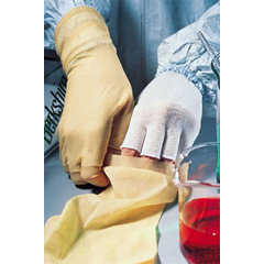 Fisher Scientific Glove Liner BCR&reg; Half-Finger Polyester White Regular