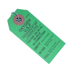 MON767183EA - Mada Medical - Warning Tag For Oxygen Tank Green Paper 1 Each, 1/EA