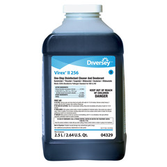 Diversey Virex II 256 Surface Disinfectant Cleaner Quaternary Based J-Fill Dispensing Systems Liquid Concentrate 2.5 Liter Bottle Mint Scent NonSterile, 2/CS