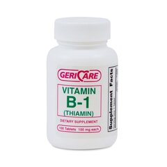 Geri-Care Vitamin B-1 Supplement 100 mg Tablets, 100EA per Bottle