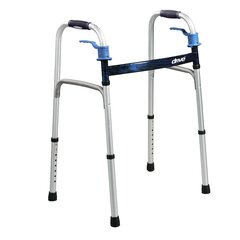 Drive Medical Dual Release Folding Walker Adjustable Height Deluxe Aluminum Frame 350 lbs. Weight Capacity 32 to 39 Inch Height, 4/CS
