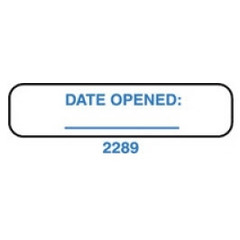 Health Care Logistics Pre-Printed Label / Tape Indeed Advisory Label Date Opened ____ White 3/8 x 1-5/8