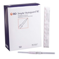 BD Peripheral IV Catheter Insyte™ Autoguard™ BC 20 Gauge 1.16 Inch BD Vialon Straight Hub Blood Control
