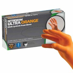Innovative Healthcare Corporation Exam Glove NitriDerm Ultra Orange Large NonSterile Nitrile Standard Cuff Length Fully Textured Orange Fentanyl Tested, 100 per Box