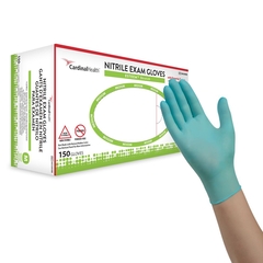 Cardinal Health Exam Glove Esteem&reg; Stretchy Nitrile 3 Medium NonSterile Nitrile Standard Cuff Length Textured Fingertips Teal Chemo Tested, 150/BX