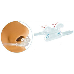 Flexicare ETCO2 Nasal Sampling Cannula with O2 Delivery Flexicare&reg; Adult Curved Prong / NonFlared Tip 7 Foot O2 Line, 25/BX