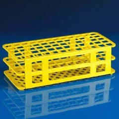 Globe Scientific Stacking Test Tube Rack Globe Scientific 456500 Series 60 Place 15 to 17 mm Tube Size Yellow 2-4/5 X 4-1/8 X 9-3/5 Inch, 1/EA