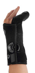 DJO Hand Brace Exos™ Boxer's Fracture Brace Thermoformable Polymer Left Hand Black Large