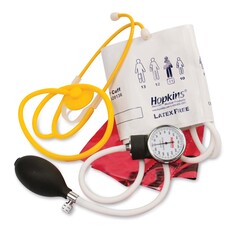 Hopkins Medical Products Single Patient Use Vital Signs Kit with thermometer Hopkins&reg; 31 to 40 cm Large Adult Cuff Single Head Disposable Stethoscope Pocket Aneroid