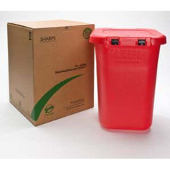 Sharps Compliance Mailback Sharps Container TakeAway&reg; Recovery System Red Base 20-1/2 X 20-3/10 X 28 Inch Horizontal / Vertical Entry 30 Gallon, 1/EA
