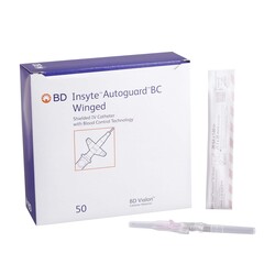 BD Peripheral IV Catheter Insyte™ Autoguard™ BC 20 Gauge 1 Inch BD Vialon Winged Hub Blood Control