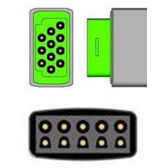 Sage Products ECG Cable Sage Services 11-Pin Connector Monitor Side, 5 Lead, 3.0m, 1/EA