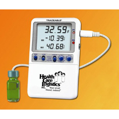 MON840619EA - Health Care Logistics - Refrigerator / Freezer Thermometer with Alarm Traceable Hi-Accuracy Fahrenheit / Celsius -58 to 158 F (-50 to 70 C) Bottle Probe Wall / Door Mount Battery Operated, 1/ EA