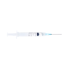 Sol-Millennium Medical Syringe with Hypodermic Needle Sol-Care 3 mL 20 Gauge 1 Inch Detachable Needle Retractable Needle