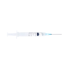 Sol-Millennium Medical Syringe with Hypodermic Needle Sol-Care 3 mL 21 Gauge 1 Inch Detachable Needle Retractable Needle