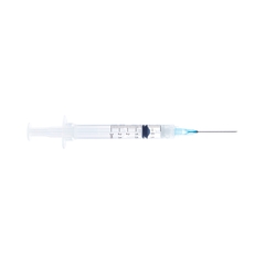 Sol-Millennium Medical Syringe with Hypodermic Needle Sol-Care 3 mL 21 Gauge 1-1/2 Inch Detachable Needle Retractable Needle