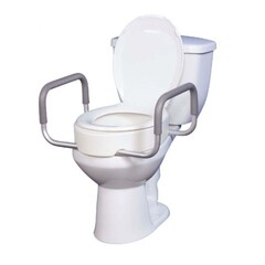 Performance Health Raised Toilet Seat with Arms drive™ 3-1/2 Inch Height White 300 lbs. Weight Capacity, 1/EA