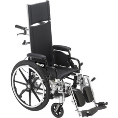 Drive Medical Lightweight Reclining Wheelchair Viper Plus Heavy Duty Dual Axle Desk Length Arm Swing-Away Elevating Legrest Black Upholstery 14 Inch Seat Width Pediatric 250 lbs. Weight Capacity, 1/CS