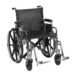 Drive Medical Bariatric Wheelchair Sentra Heavy Duty Desk Length Arm Swing-Away Footrest Black Upholstery 20 Inch Seat Width Adult 500 lbs. Weight Capacity, 1/EA