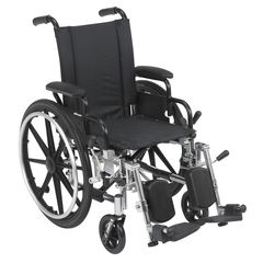 Drive Medical Lightweight Wheelchair Viper Dual Axle Desk Length Arm Swing-Away Elevating Legrest Black Upholstery 14 Inch Seat Width Pediatric 300 lbs. Weight Capacity, 1/CS