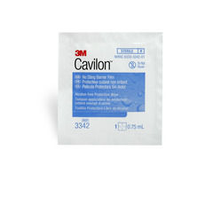 Solventum Corporation Skin Barrier Wipe 3M Cavilon No Sting 35 to 65% Strength Hexamethyldisiloxane / Isooctane / Acrylate Terpolymer / Polyphenylmethylsiloxane Individual Packet Sterile, 400/CS