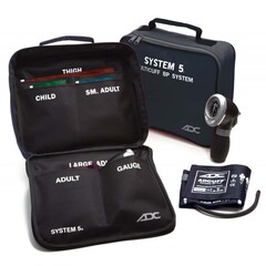 American Diagnostic Aneroid Sphygmomanometer Unit System 5™ Multiple Sizes Nylon Cuff 13 to 19.5cm, 19 to 27cm, 23 to 40cm, 34 to 50cm, 40 to 66cm Palm Aneroid