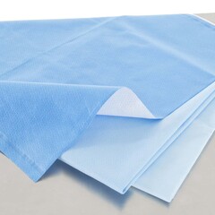 Halyard QUICK CHECK* H100 Sterilization Wrap White / Blue 18 X 18 Inch Dual Layer SMS Polypropylene Steam / EO Gas / Hydrogen Peroxide