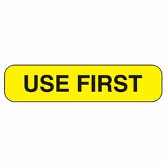 Health Care Logistics Pre-Printed Label Indeed Advisory Label Yellow Paper Use First Black Quality Control Label 3/8 X 1-5/8 Inch, 1000 per Pack