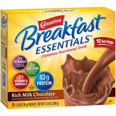 Nestle Healthcare Nutrition Oral Supplement CARNATION&reg; Breakfast Essentials, Chocolate, 36 gm, 10 EA/BX 6BX/CS