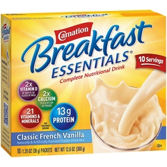 Nestle Healthcare Nutrition Oral Supplement CARNATION&reg; Breakfast Essentials, Vanilla, 36 gm, 10 EA/BX 6BX/CS