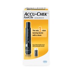 Roche Diagnostics Lancet Device Kit Accu-Chek&reg; FastClix Adjustable Depth Lancet Needle 11 Depth Settings Track System, 1/ EA, 12 EA/CS