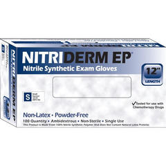 Innovative Healthcare Corporation Exam Glove NitriDerm EP Medium NonSterile Nitrile Extended Cuff Length Fully Textured Blue Chemo Tested, 100 EA/BX