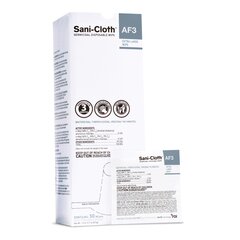 PDI Sani-Cloth AF3 Surface Disinfectant Cleaner Premoistened Germicidal Manual Pull Wipe 50 Count Individual Packet Mild Scent NonSterile, 150/CS