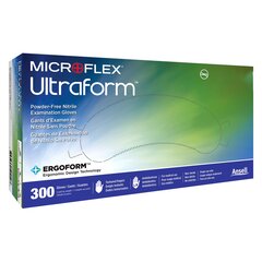Ansell Exam Glove Ultraform Large NonSterile Nitrile Standard Cuff Length Textured Fingertips Blue Not Chemo Approved, 3000 EA/CS
