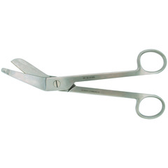 BR Surgical Bandage Scissors BR Surgical Esmarch 8 Inch Length Surgical Grade Stainless Steel NonSterile Finger Ring Handle Angled Blunt Tip / Blunt Tip, 1/EA