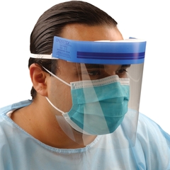 SPS Medical Supplies Wraparound Face Shield Crosstex One Size Fits Most 3/4 Length Anti-fog Disposable NonSterile, 1/EA