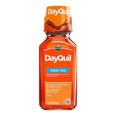 Procter & Gamble Cold and Cough Relief DayQuil&reg; Cold & Flu 325 mg - 10 mg - 5 mg / 15 mL Strength Liquid 8 oz.