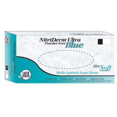 Innovative Healthcare Corporation Exam Glove NitriDerm Ultra Blue Large NonSterile Nitrile Standard Cuff Length Fully Textured Light Blue Chemo Tested, 1000/CS