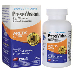 Bausch & Lomb Eye Vitamin with Lutein Supplement PreserVision 200 IU / 226 mg / 34.8 mg Strength Softgel 120 per Bottle, 120 EA/BX