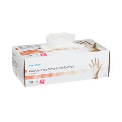 McKesson Exam Glove Non-Sterile Powder Free Vinyl Smooth Clear Latex Small, 1,500 Gloves