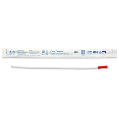 Cure Medical Urethral Catheter Catheter Straight Tip Uncoated PVC 18 Fr. 16