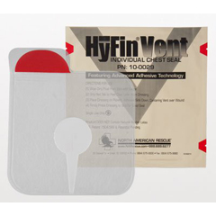 North American Rescue Chest Wound Seal HyFin Individual 6 X 6 Inch 1 per Pack NonSterile, 1 Each