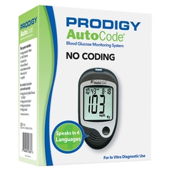 Prodigy Diabetes Care Blood Glucose Meter Prodigy&reg; 7 Seconds Stores Up To 450 Results, 7-, 14-, and 28-Day averages No Coding