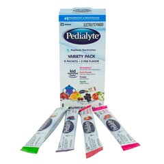 Abbott Nutrition Pediatric Oral Electrolyte Solution Pedialyte Fruit Punch / Grape / Apple / Strawberry Flavor 0.3 oz. Individual Packet Powder, 64 EA/CS