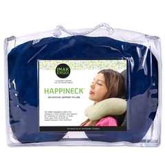 Brown Medical Crescent Neck Pillow HappiNeck&reg; Blue Reusable