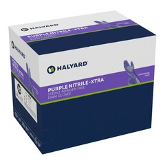 Halyard Exam Glove Purple Nitrile-Xtra™ X-Small Sterile Pair Nitrile Extended Cuff Length Textured Fingertips Purple Chemo Tested, 200/CS