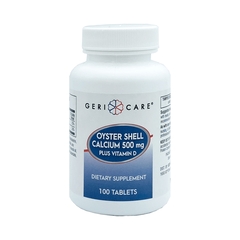 Geri-Care Calcium with Vitamin D Supplement GeriCare 200 IU / 500 mg Strength Tablet 100 per Bottle, 12 EA/CS