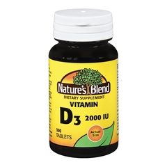 National Vitamin Company Vitamin D-3 Supplement Nature's Blend 2000 IU Strength Tablet 100 per Bottle